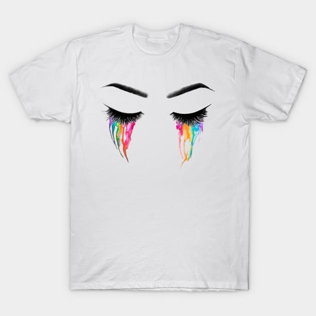 Rainbow Eyes, Closed Eyes T-Shirt by ShopiLike